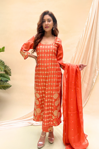 Orange Kurta Set