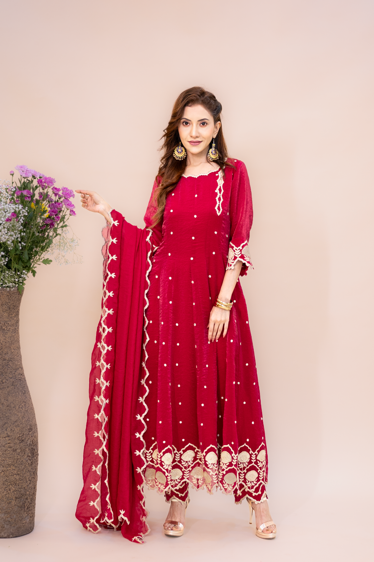 Pink Festive Anarkali