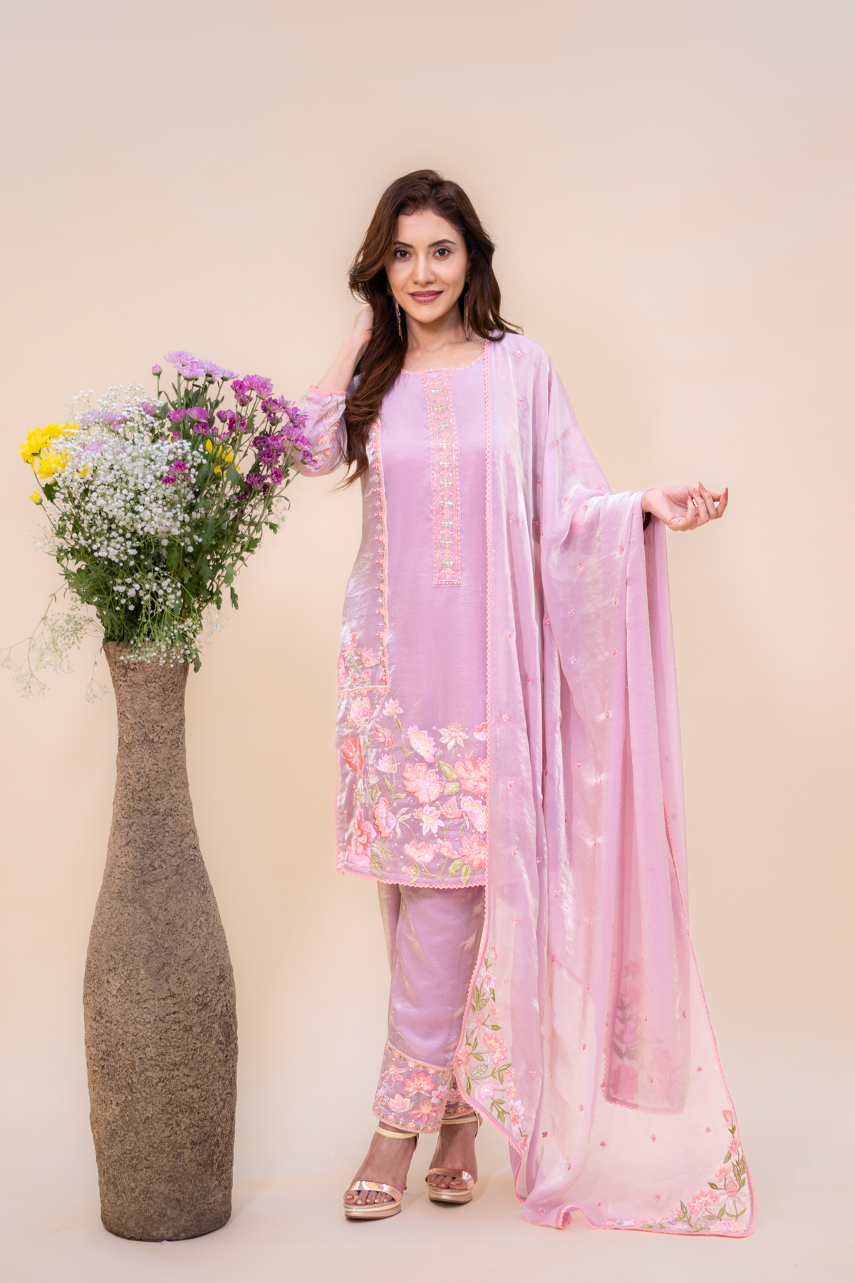 Lilac Floral Kurta